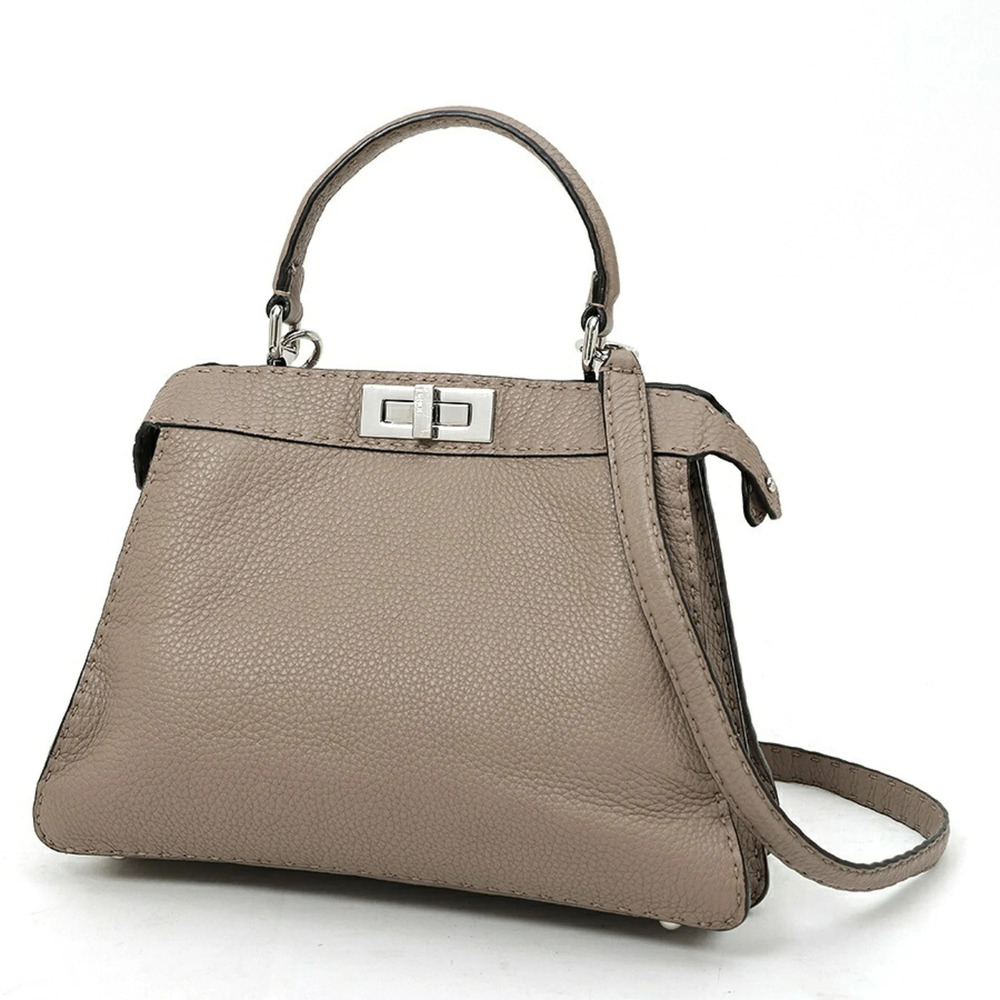 Fendi Peekaboo I See You Medium 8BN321 Selleria Leather Grey (Greige) - Picture 1 of 8